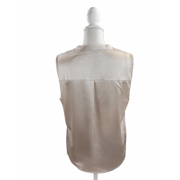 Nicole Miller NY Women's XL Beige V Neck Sleeveless Blouse - Picture 2 of 5